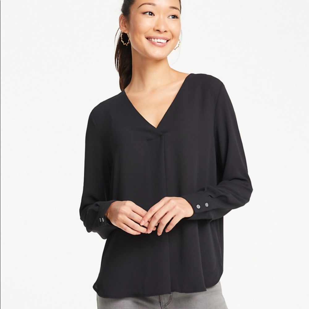 Mixed Media Pleat Front Top